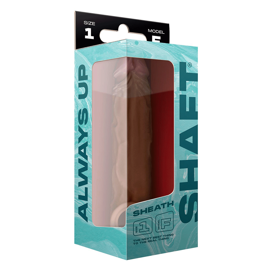 SHAFT SHEATH | MODEL F SIZE 1 | 20cm LIQUID SILICONE SLEEVE - OAK