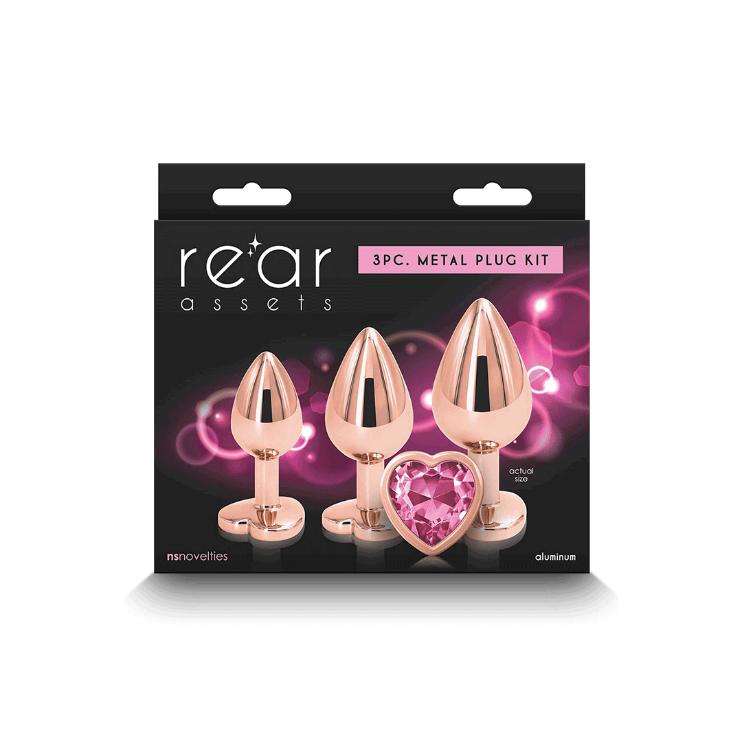 REAR ASSETS | TRAINER KIT | Σετ Πρωκτικών Σφηνών Αλουμινίου - Rose Gold Heart Pink