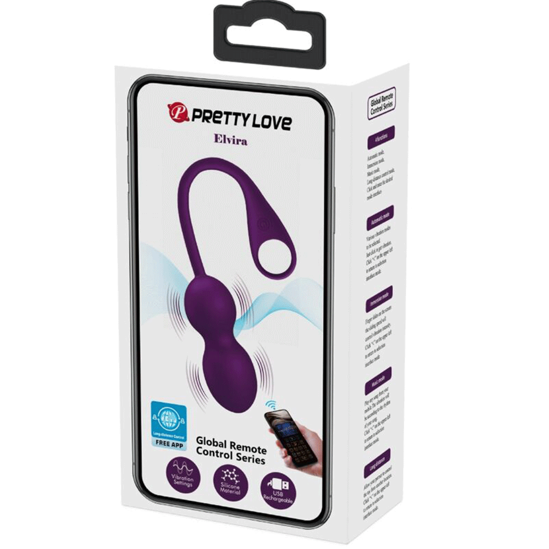 PRETTY LOVE | ELVIRA | Kegel Balls App Remote Control | Purple
