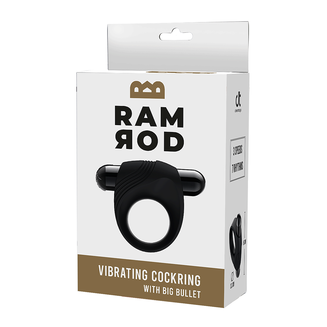 RAMROD | Cockring with Vibrating Bullet | Black
