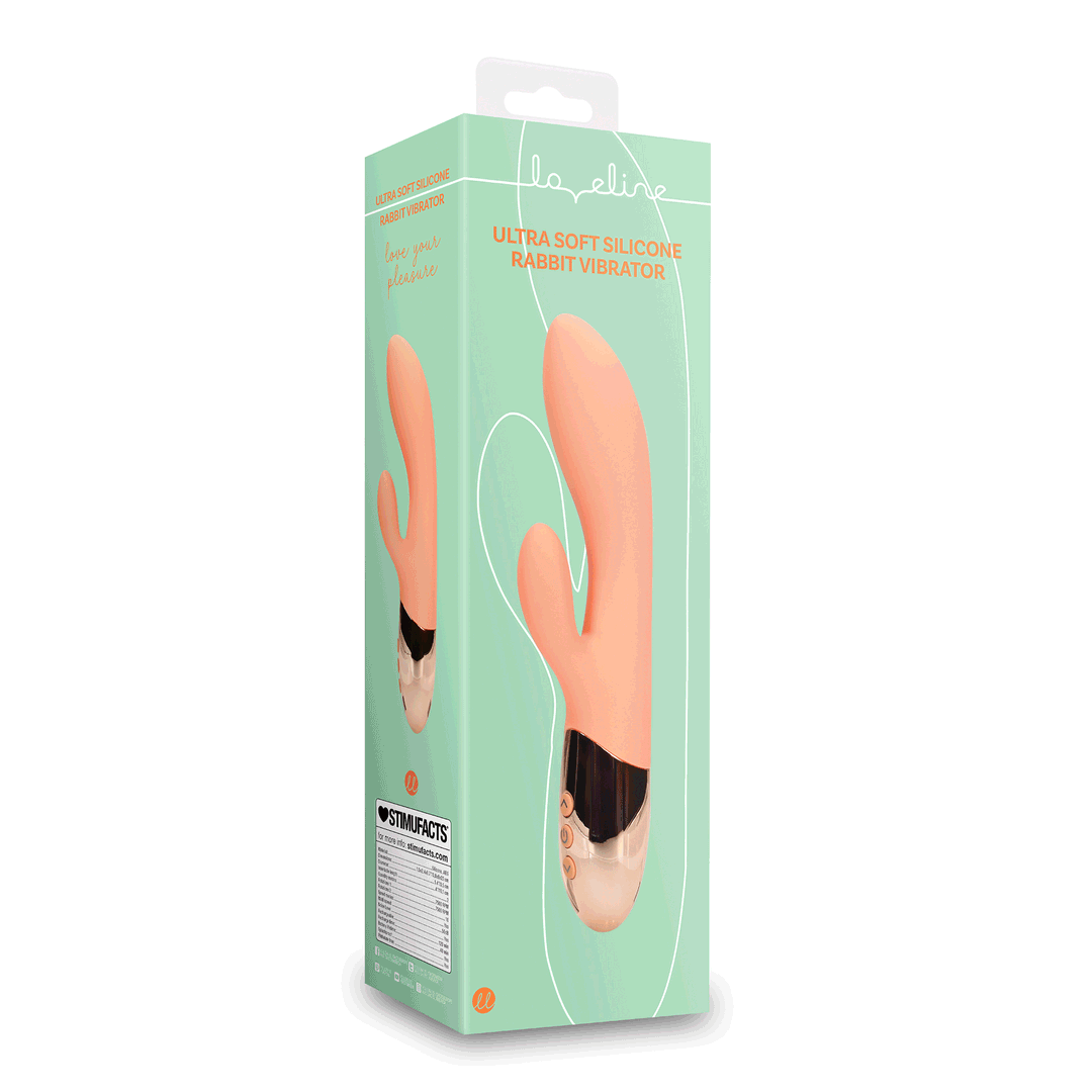 LoveLine | Ultra Soft Silicone Rabbit Vibrator - Ceramic Peach