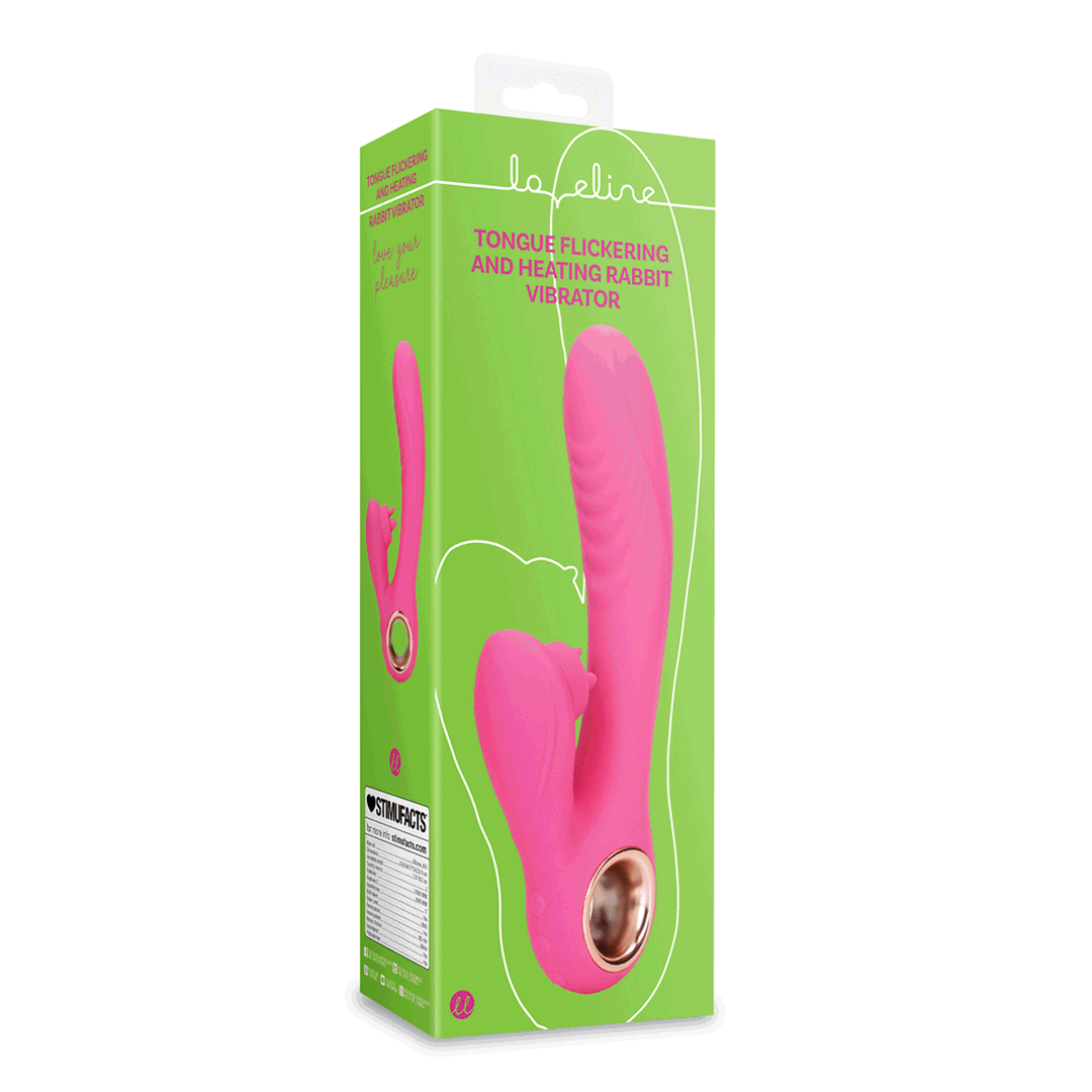 LoveLine | Tongue Flickering and Heating Rabbit Vibrator - Exuberant Pink