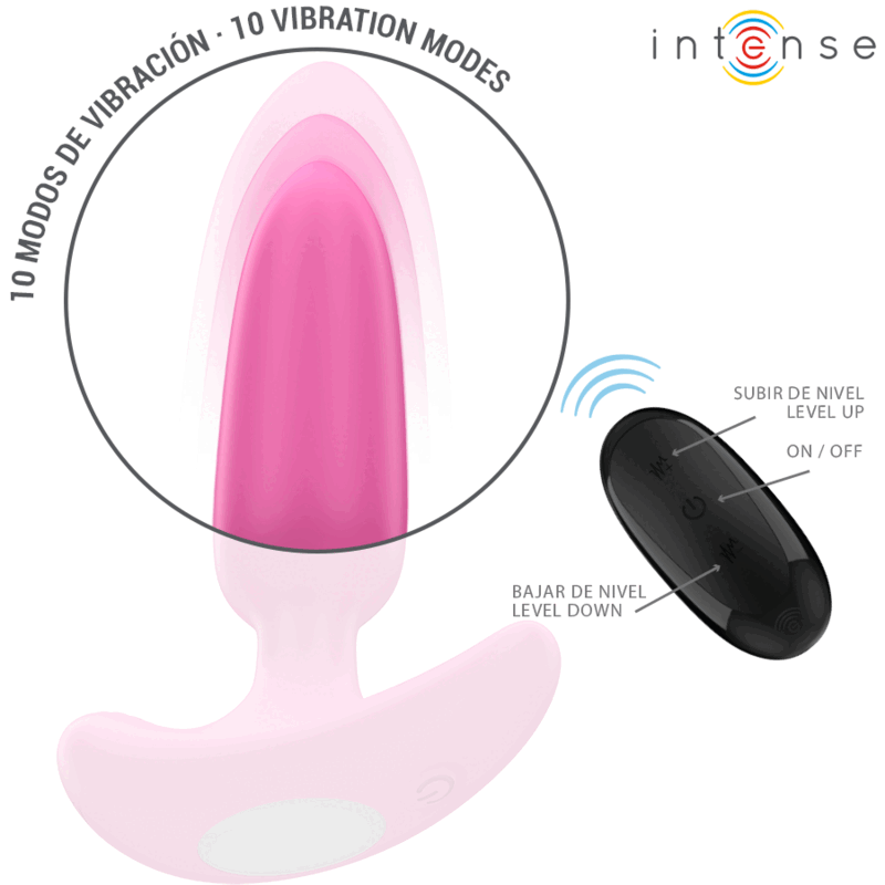 INTENSE | ROSS | Anal Plug - 10 Vibrations Remote Control - Pink